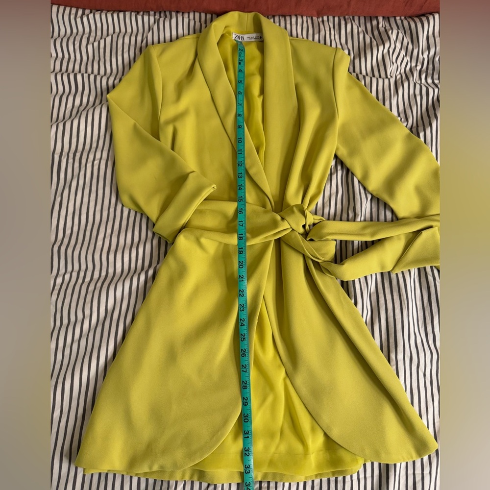 Zara Vibrant Yellow Wrap Blazer Dress - Picture 3 of 6